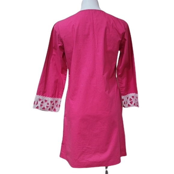 Sabby Anand Pink Tunic Shabby Chic Boho Long Sleeve Top Sz M Lightweight Kurtis - Picture 2 of 10